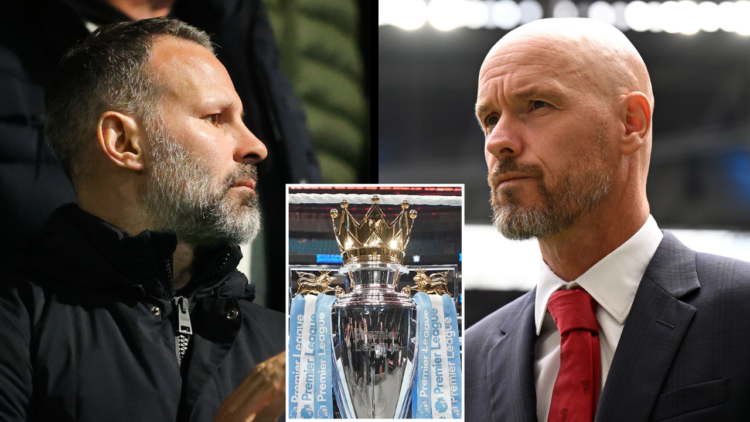 STOCKPORT, ENGLAND - MARCH 31: Ryan Giggs watches on from the stands during the Sky Bet League Two between Stockport County and Salford City at Edg...