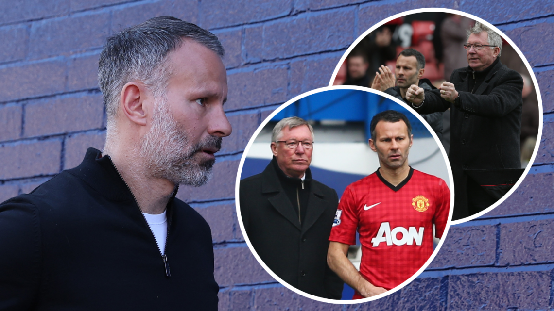 STOCKPORT, ENGLAND - MAY 20: Ryan Giggs a co-owner of Salford City arrives for the Sky Bet League Two Play-Off Semi-Final Second Leg match between ...