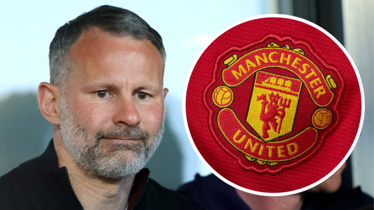 SALFORD, ENGLAND - MAY 13: Ryan Giggs and Nicky Butt, Co-Owners of Salford City looks on during the Sky Bet League Two Play-Off Semi-Final First Le...