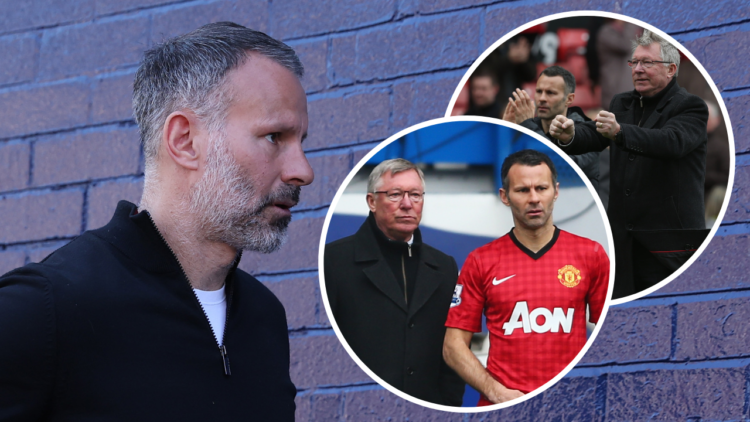 STOCKPORT, ENGLAND - MAY 20: Ryan Giggs a co-owner of Salford City arrives for the Sky Bet League Two Play-Off Semi-Final Second Leg match between ...