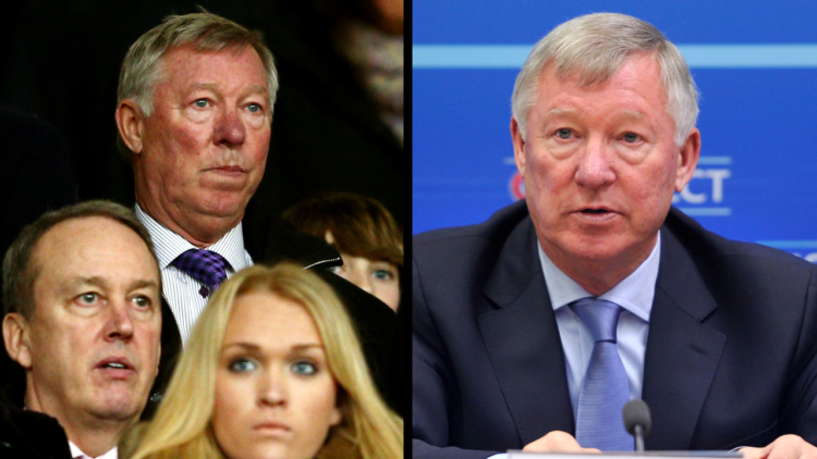 NYON, SWITZERLAND - JANUARY 24: Sir Alex Ferguson speaks during a press conference as he is appointed UEFA Coaching Ambassador at the UEFA headquar...