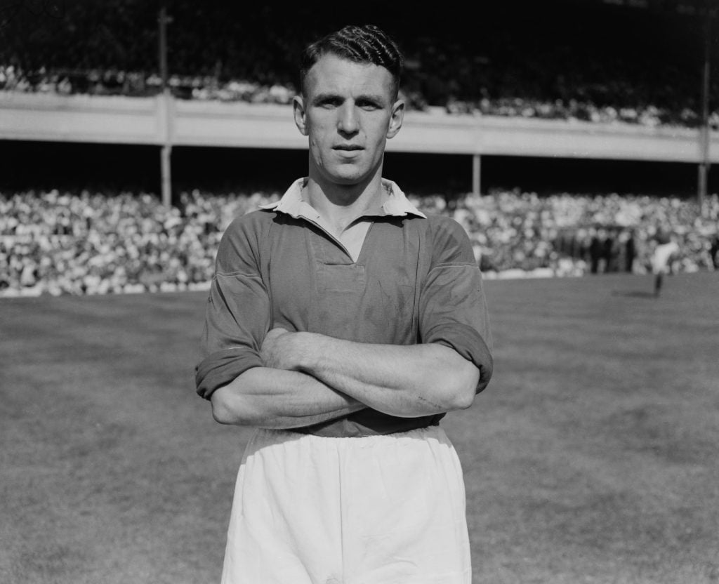 Manchester United striker Jack Rowley (1920 - 1998), September 1947.