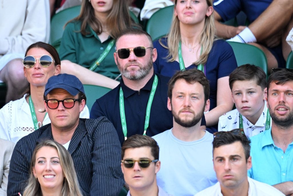 Coleen Rooney, Wayne Rooney and Kai Rooney attend day 12 of the Wimbledon Tennis Championships at All England Lawn Tennis and Croquet Club on July ...