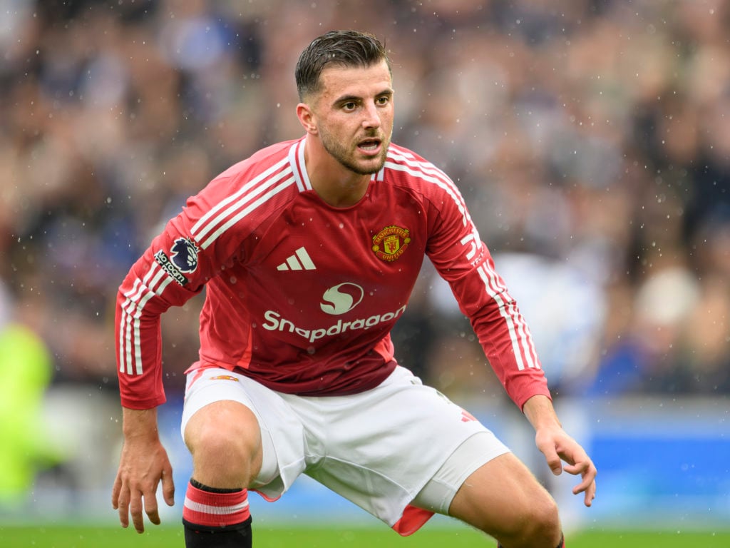 Manchester United's Mason Mount during the Premier League match between Brighton & Hove Albion FC and Manchester United FC at Amex Stadium on A...