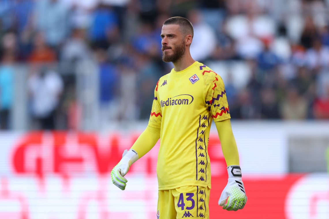 David De Gea of ACF Fiorentina in action during the Serie A match between Atalanta and Fiorentina at Gewiss Stadium on September 15, 2024 in Bergam...