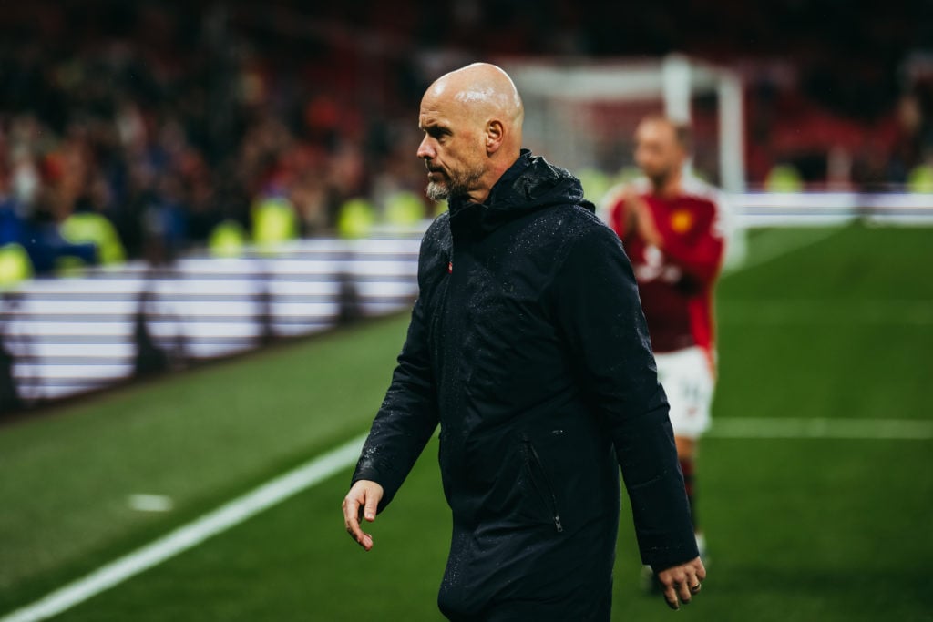 Manchester United Head Coach / Manager Erik ten Hag walks off at the end of the Premier League match between Manchester United FC and Tottenham Hot...