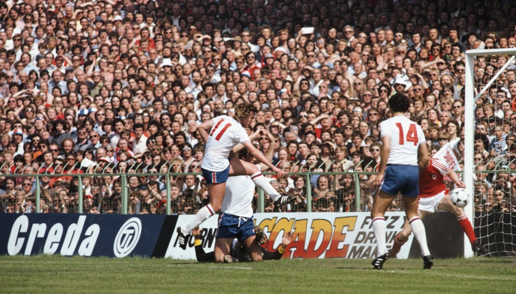 Peter Barnes shoots Wales v England 1980