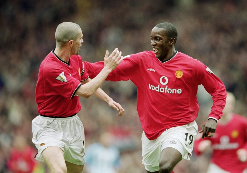 Dwight Yorke and Roy Keane