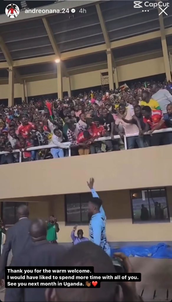 Manchester United and Cameroon star Andre Onana sent a message to fans in Uganda. Credit: Instagram