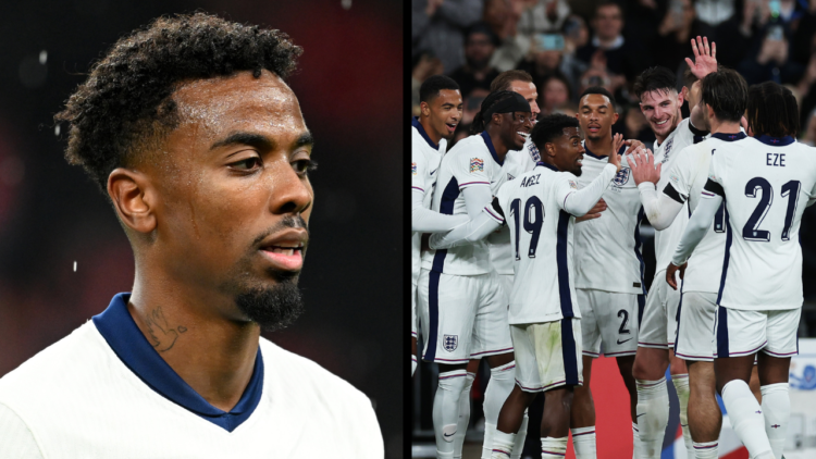 LONDON, ENGLAND - SEPTEMBER 10: Angel Gomes of England looks on during the UEFA Nations League 2024/25 League B Group B2 match between England and ...
