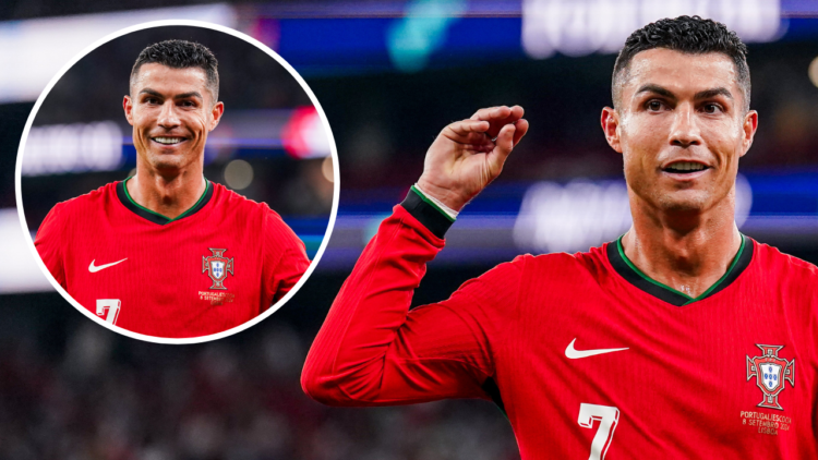 LISBON, PORTUGAL - SEPTEMBER 08: Cristiano Ronaldo of Portugal celebrates after scoring his teams second goal during the UEFA Nations League 2024/2...