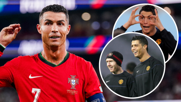 LISBON, PORTUGAL - SEPTEMBER 08: Cristiano Ronaldo of Portugal celebrates after scoring his teams second goal during the UEFA Nations League 2024/2...