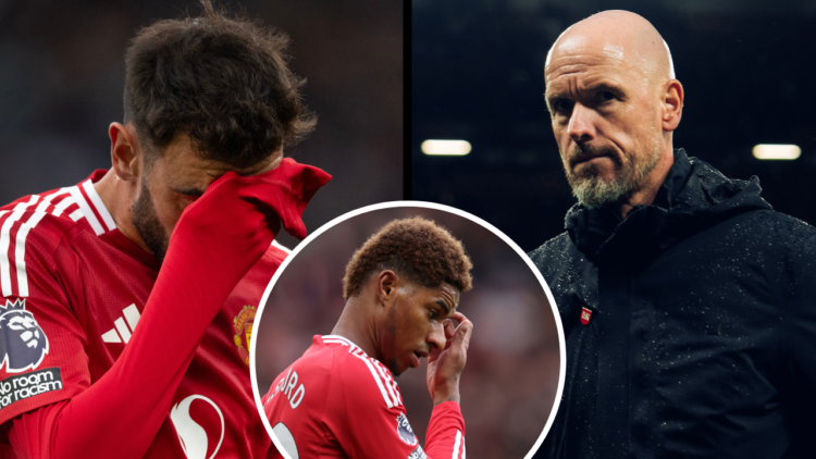 MANCHESTER, ENGLAND - SEPTEMBER 29: Manager Erik ten Hag of Manchester United walks off after the Premier League match between Manchester United FC...