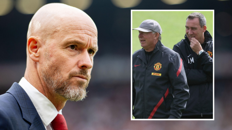 MANCHESTER, ENGLAND - SEPTEMBER 01: Erik ten Hag, Manager of Manchester United enters the pitch prior to the Premier League match between Mancheste...