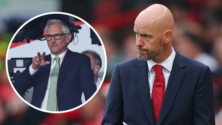 MANCHESTER, ENGLAND - SEPTEMBER 01: Erik ten Hag, manager of Manchester United, takes notes during the Premier League match between Manchester Unit...