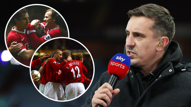 BIRMINGHAM, ENGLAND - DECEMBER 22: Sky Sports pundit Gary Neville during the Premier League match between Aston Villa and Sheffield United at Villa...