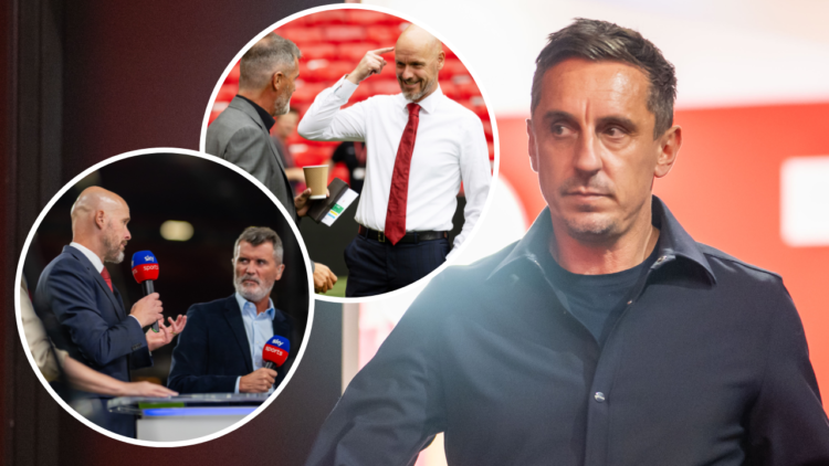 MANCHESTER, ENGLAND - AUGUST 16: Gary Neville arrives prior to the Premier League match between Manchester United FC and Fulham FC at Old Trafford ...