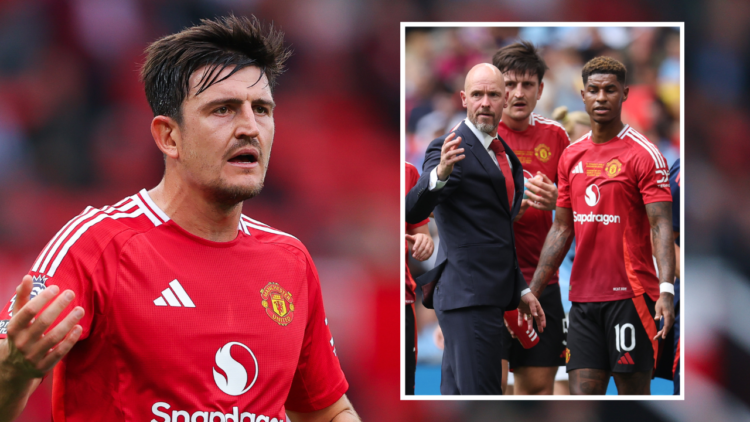 MANCHESTER, ENGLAND - SEPTEMBER 01: Harry Maguire of Manchester United during the Premier League match between Manchester United FC and Liverpool F...