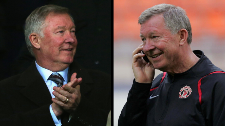 MANCHESTER, ENGLAND - MARCH 25: Former Manchester United Manager Sir Alex Ferguson applauds prior to the Barclays Premier League match between Manc...