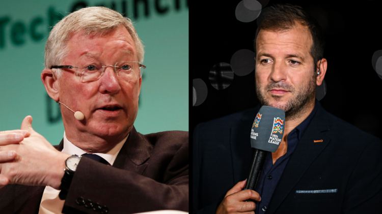 LONDON, ENGLAND - DECEMBER 07: Sir Alex Ferguson in converstaion with Sir Michael Moritz, Co-authors of Leading: Learning from Life and My Years at...