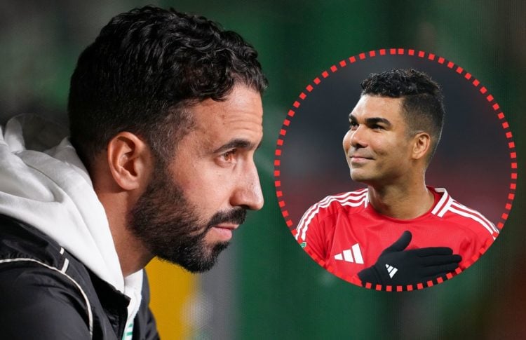 Collage of Ruben Amorim and Casemiro.