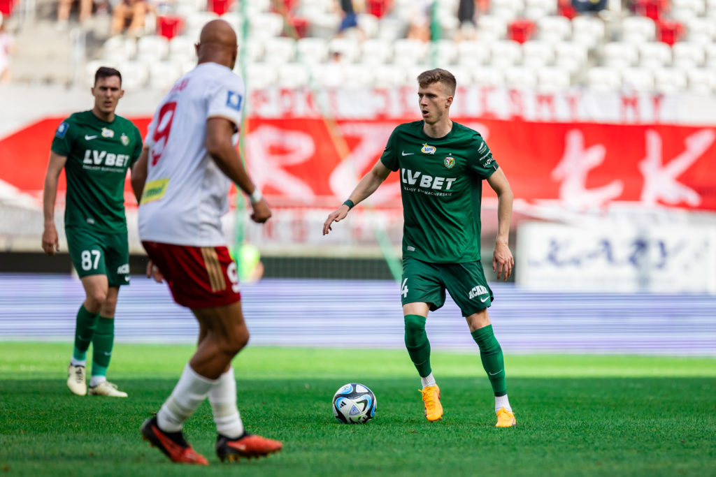 Lukasz Bejger of Slask seen in action during the Polish PKO