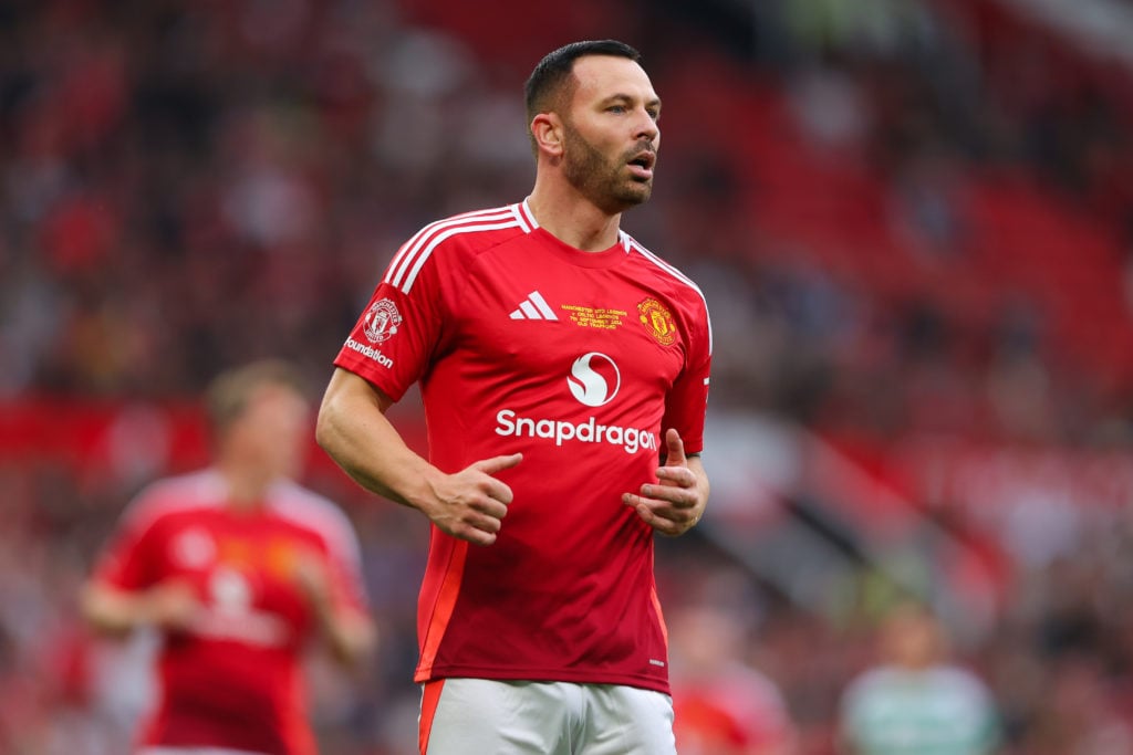 Phil Bardsley of Manchester United during the Manchester United Foundation charity match between Manchester United Legends and Celtic Legends at Ol...