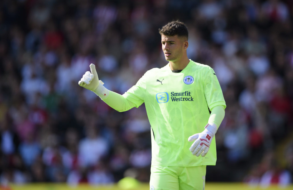 Sam Tickle of Wigan Athletic during the Sky Bet League One match between Lincoln City FC and Wigan Athletic FC at LNER Stadium on September 21, 202...