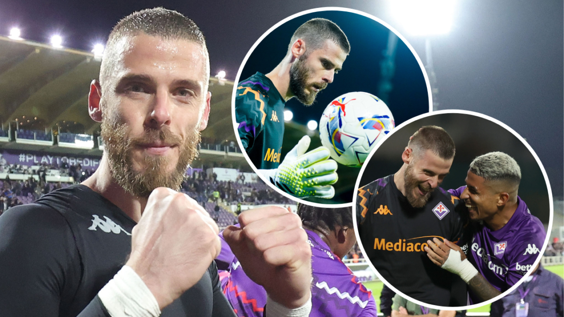 FLORENCE, ITALY - OCTOBER 6: David de Gea of ACF Fiorentina greets the fans after the Serie A match between Fiorentina and Milan at Stadio Artemio ...