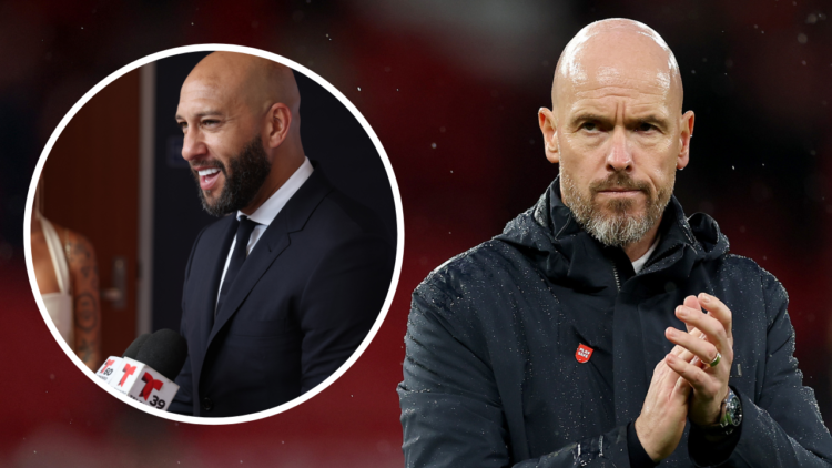 MANCHESTER, ENGLAND - SEPTEMBER 29: Manchester United manager Erik ten Hag during the Premier League match between Manchester United FC and Tottenh...