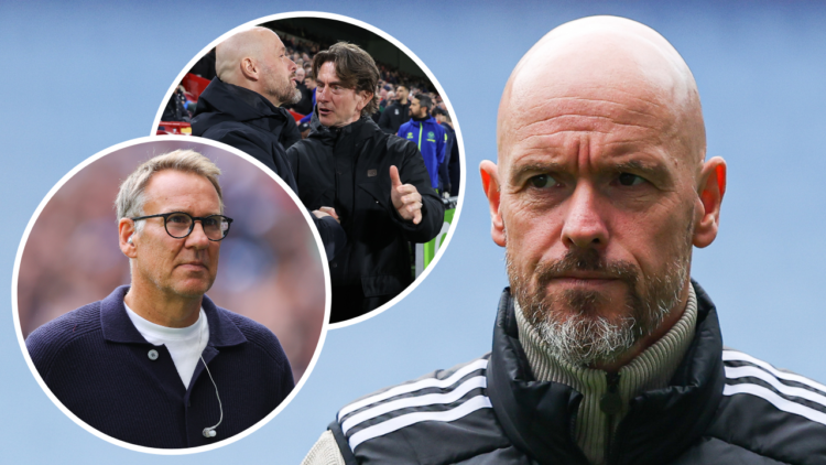 BIRMINGHAM, ENGLAND - OCTOBER 06: Erik ten Hag, manager of Manchester United, looks on during the Premier League match between Aston Villa FC and M...