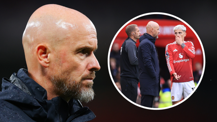 MANCHESTER, ENGLAND - SEPTEMBER 29: Erik ten Hag, manager of Manchester United, during the Premier League match between Manchester United FC and To...
