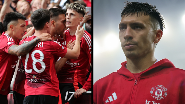 PORTO, PORTUGAL - OCTOBER 03: Lisandro Martinez of Manchester United looks on after the UEFA Europa League 2024/25 League Phase MD2 match between F...