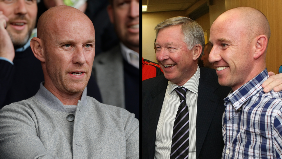 MANCHESTER, ENGLAND - MAY 24: (EXCLUSIVE COVERAGE: MINIMUM FEES APPLY - 250GBP OR LOCAL EQUIVALENT, PER IMAGE) Sir Alex Ferguson (C) of Manchester ...