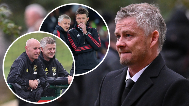MANCHESTER, ENGLAND - NOVEMBER 13: Former Manchester United player Ole Gunnar Solskjaer attends the funeral of Sir Bobby Charlton at Manchester Cat...