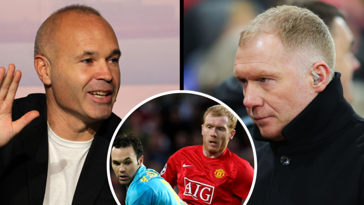 MANCHESTER, ENGLAND - DECEMBER 12: Former Manchester United and England player Paul Scholes looks on prior to the UEFA Champions League match betwe...