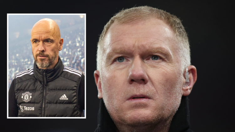 MANCHESTER, ENGLAND - DECEMBER 12: Former Manchester United player Paul Scholes working as a TV pundit during the UEFA Champions League match betwe...