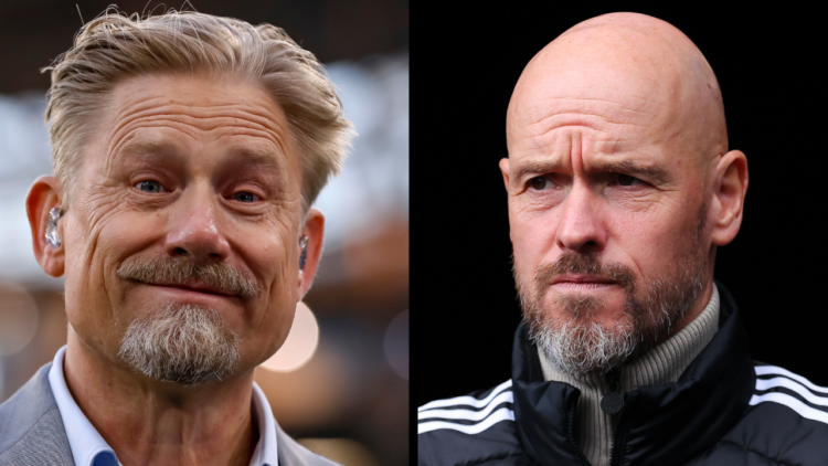 Manchester, England - September 18: Peter Schmeichel looks on during the UEFA Champions League 2024/25 League Phase MD1 match between Manchester Ci...