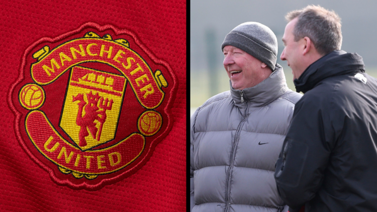 MANCHESTER, ENGLAND - MARCH 04: Manager Sir Alex Ferguson of Manchester United in action during a first team training session, ahead of their UEFA ...
