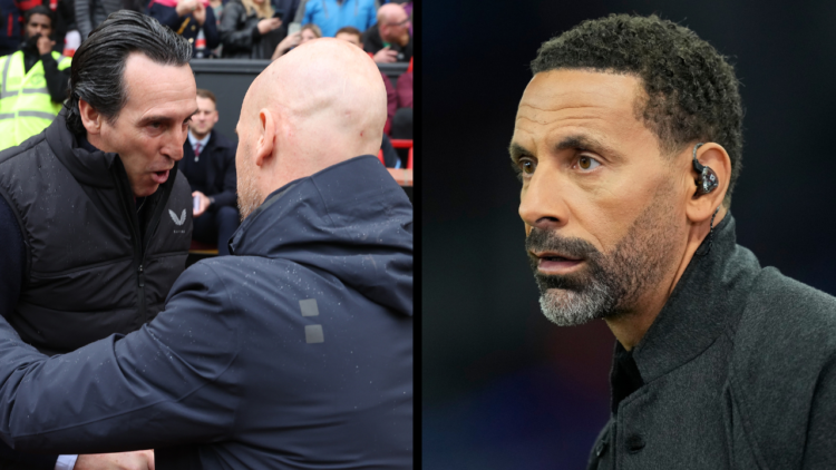 Manchester United former player Rio Ferdinand during the UEFA Champions League 2024/25 League Phase MD2 match between Aston Villa FC and FC Bayern ...