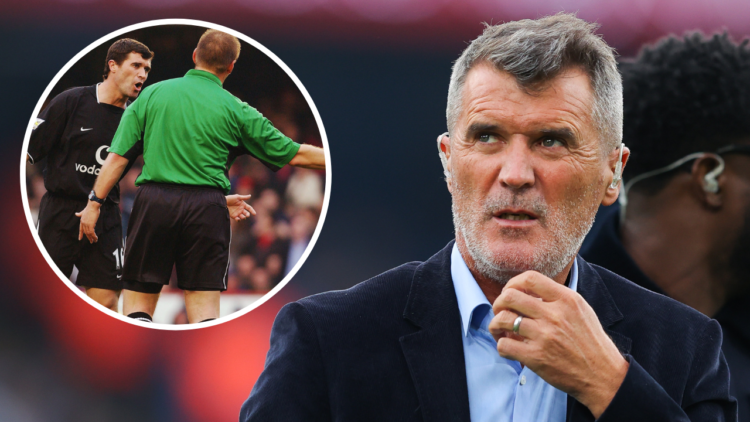 MANCHESTER, ENGLAND - SEPTEMBER 22: Sky Sports pundit Roy Keane during the Premier League match between Manchester City FC and Arsenal FC at Etihad...