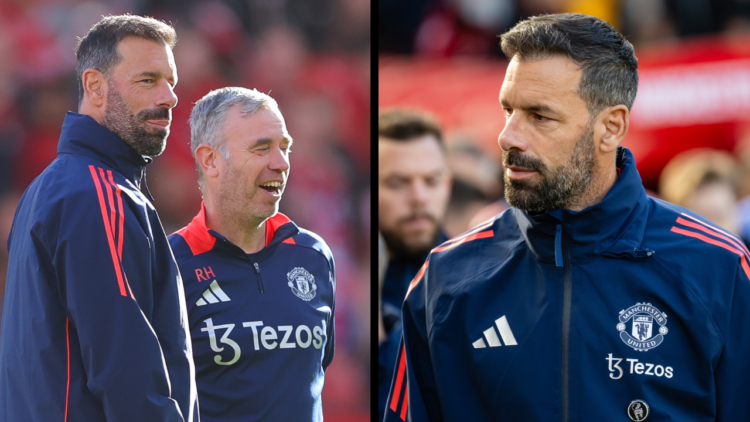 MANCHESTER, ENGLAND - OCTOBER 19: Manchester United Coach Ruud van Nistelrooy looks on prior to the Premier League match between Manchester United ...