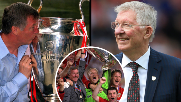 MANCHESTER, ENGLAND - MAY 27: Sir Alex Ferguson kisses the European Cup the morning after the victory in the UEFA Champions League Final between Ba...