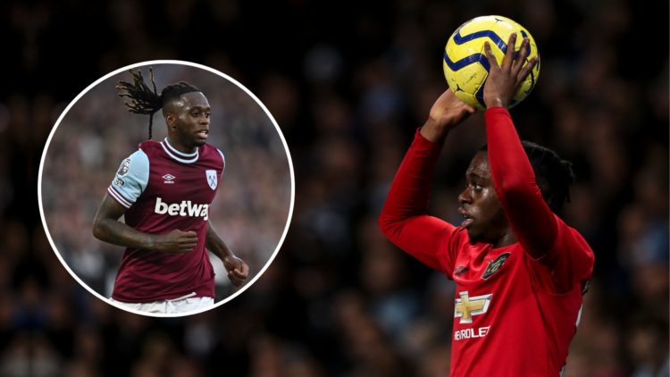 Aaron Wan-Bissaka of Manchester United during the Premier League match between Manchester City and Manchester United at Etihad Stadium on December ...