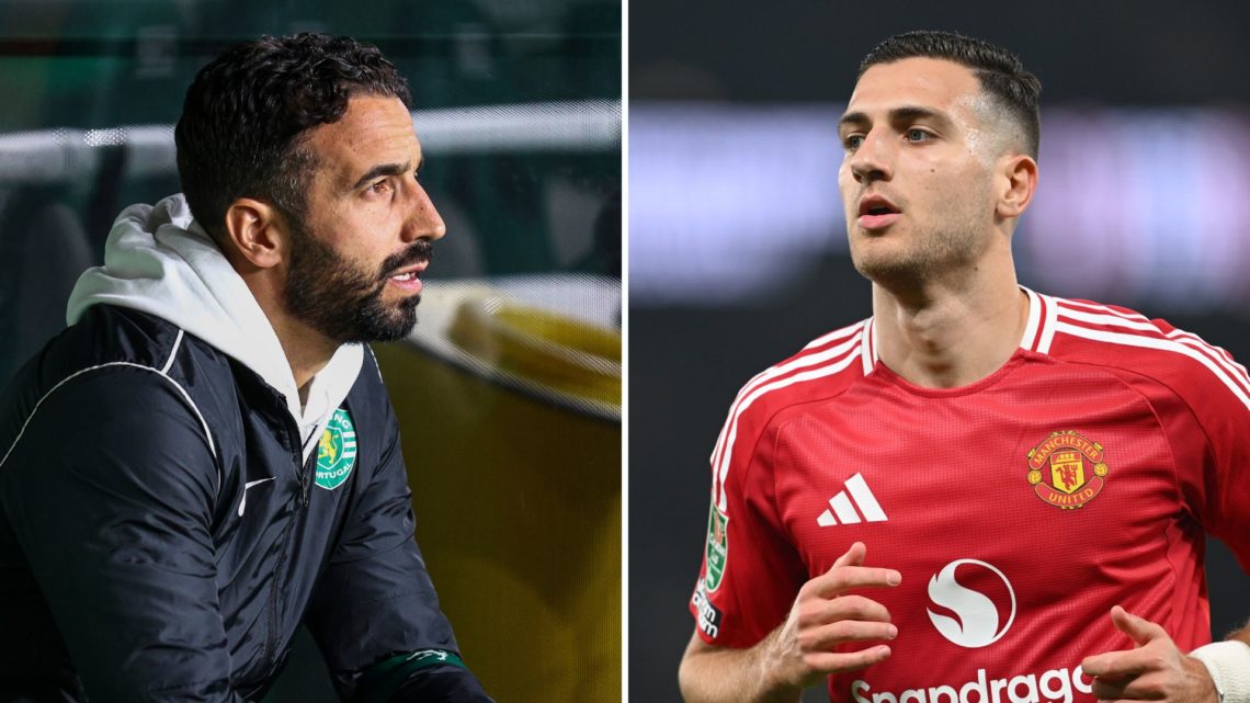 Split image of Ruben Amorim and Diogo Dalot.