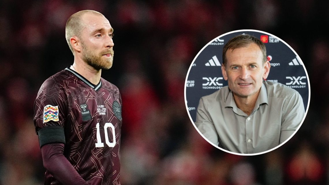 Christian Eriksen. Inset, Dan Ashworth.