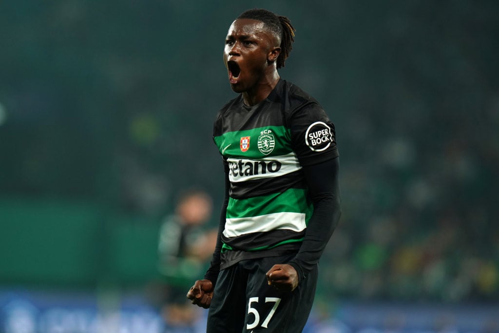Sporting Lisbon wing-back Geovany Quenda in action.
