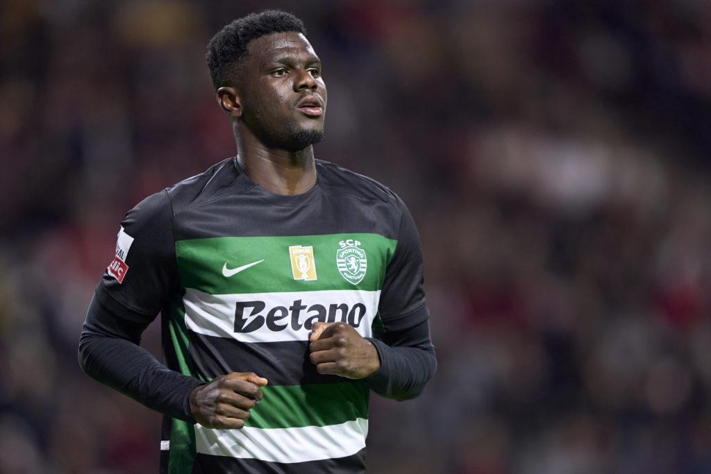 Sporting defender Ousmane Diomande in action against Braga.