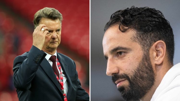 Louis van Gaal and Ruben Amorim thinking split image