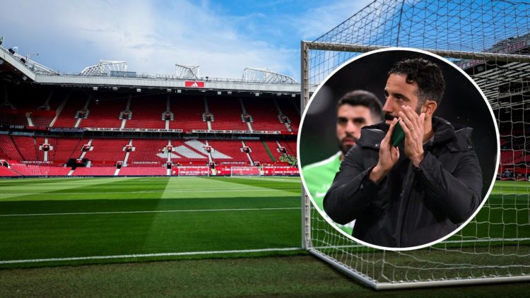 A general interior view of Old Trafford, home stadium of Manchester United during the Premier League match between Manchester United and Arsenal FC...